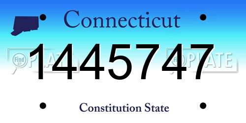 1445747 Connecticut License Plate