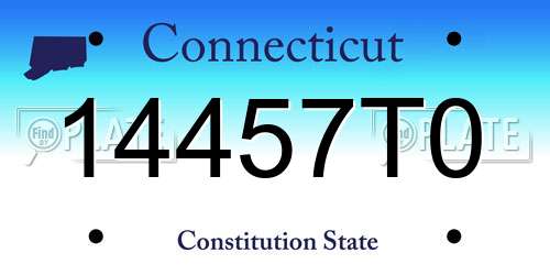 14457T0 Connecticut License Plate