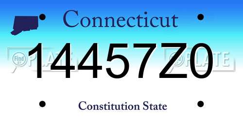 14457Z0 Connecticut License Plate