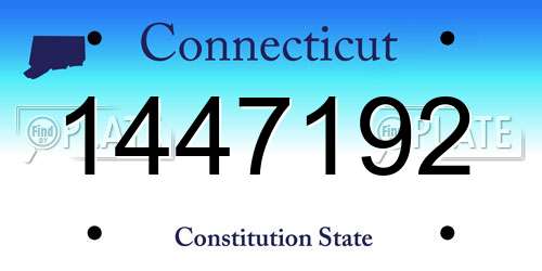 1447192 Connecticut License Plate