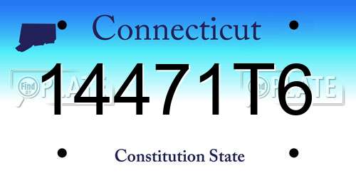 14471T6 Connecticut License Plate