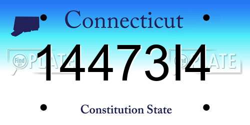 14473I4 Connecticut License Plate