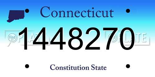1448270 Connecticut License Plate