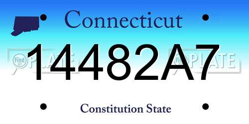 14482A7 Connecticut License Plate