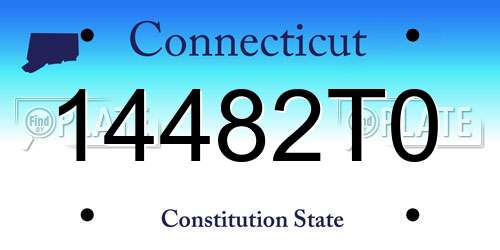 14482T0 Connecticut License Plate
