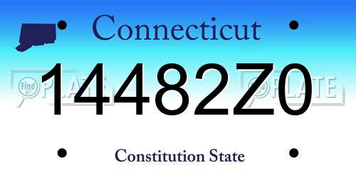 14482Z0 Connecticut License Plate