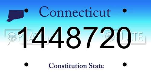 1448720 Connecticut License Plate