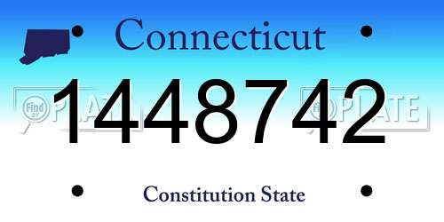 1448742 Connecticut License Plate