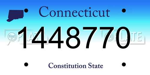 1448770 Connecticut License Plate