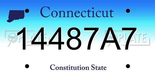 14487A7 Connecticut License Plate
