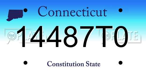 14487T0 Connecticut License Plate