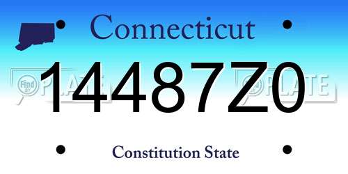 14487Z0 Connecticut License Plate