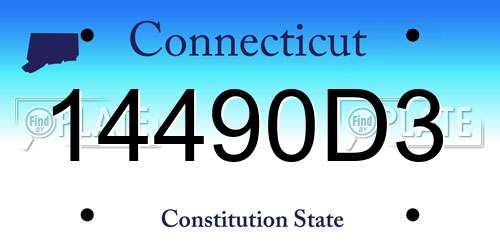 14490D3 Connecticut License Plate