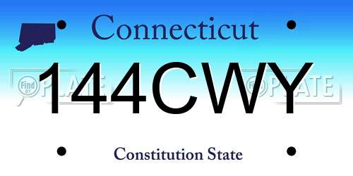 144CWY Connecticut License Plate