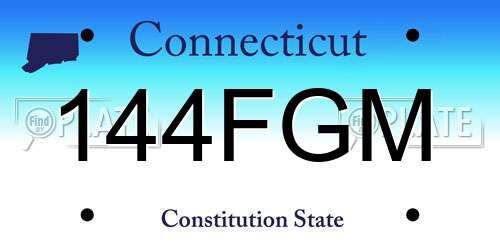 144FGM Connecticut License Plate