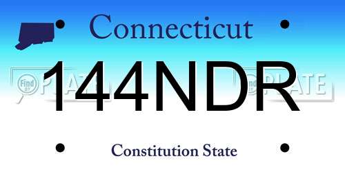 144NDR Connecticut License Plate