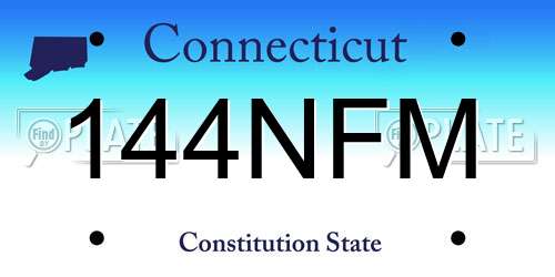 144NFM Connecticut License Plate