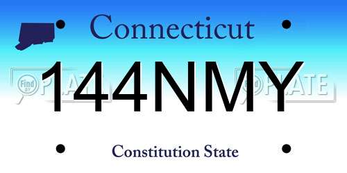 144NMY Connecticut License Plate