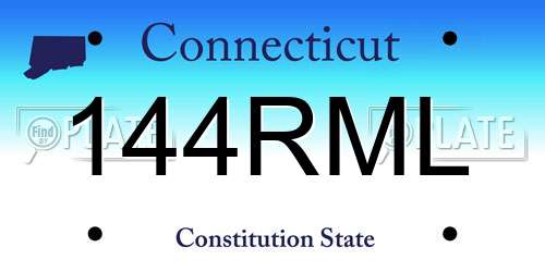 144RML Connecticut License Plate