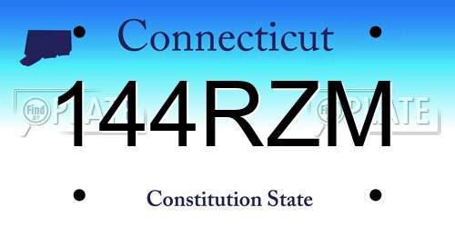 144RZM Connecticut License Plate