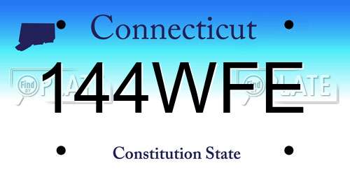 144WFE Connecticut License Plate