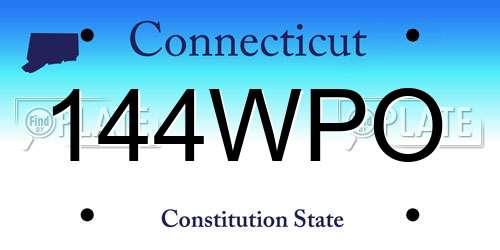 144WPO Connecticut License Plate