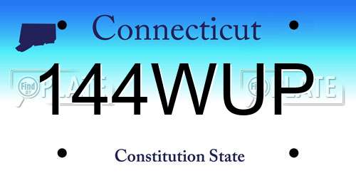 144WUP Connecticut License Plate