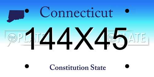 144X45 Connecticut License Plate