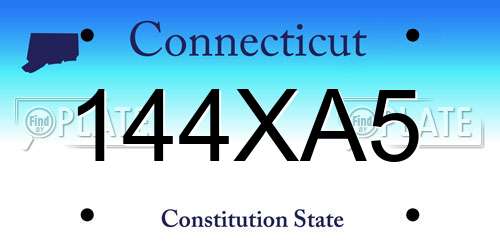 144XA5 Connecticut License Plate