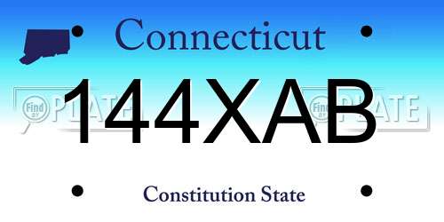 144XAB Connecticut License Plate