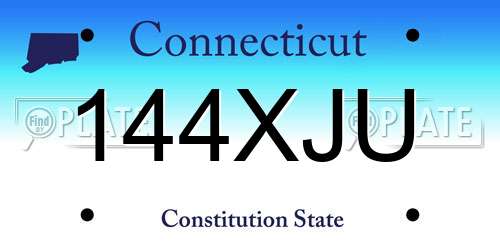 144XJU Connecticut License Plate