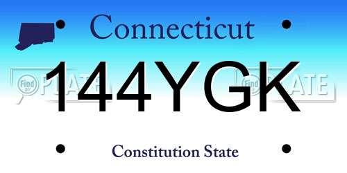 144YGK Connecticut License Plate