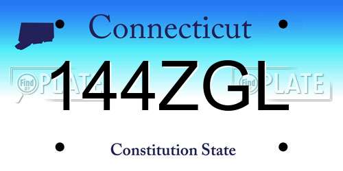 144ZGL Connecticut License Plate
