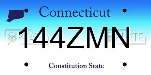 144ZMN Connecticut License Plate