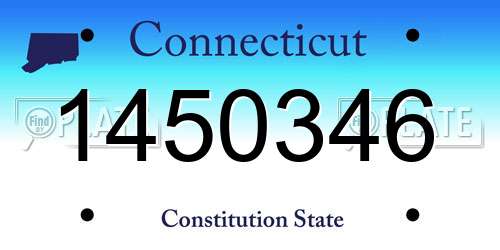 1450346 Connecticut License Plate