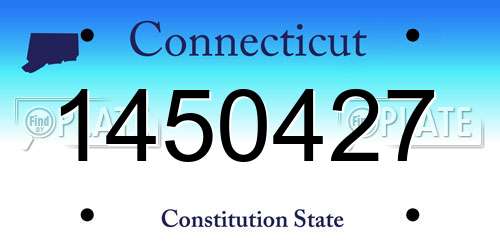 1450427 Connecticut License Plate