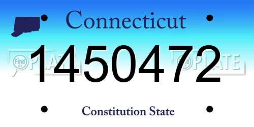 1450472 Connecticut License Plate