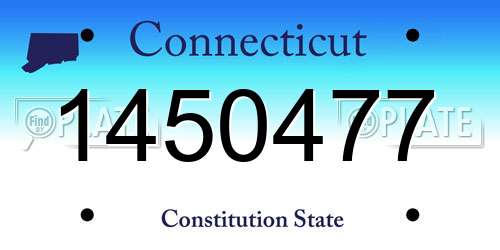 1450477 Connecticut License Plate
