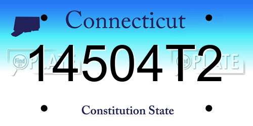 14504T2 Connecticut License Plate