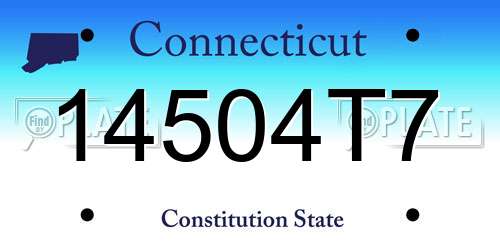 14504T7 Connecticut License Plate