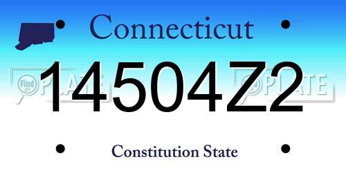 14504Z2 Connecticut License Plate