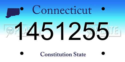 1451255 Connecticut License Plate