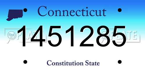 1451285 Connecticut License Plate