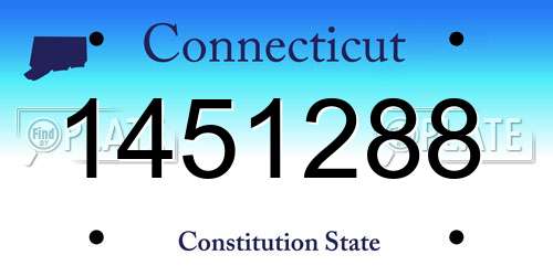 1451288 Connecticut License Plate