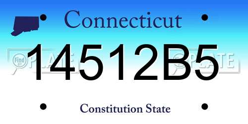 14512B5 Connecticut License Plate