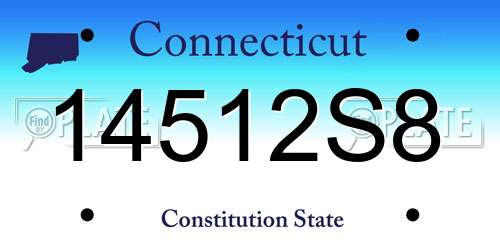 14512S8 Connecticut License Plate