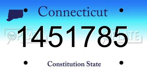 1451785 Connecticut License Plate