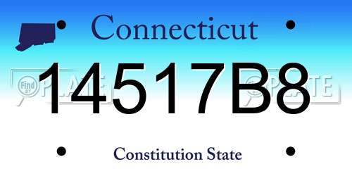 14517B8 Connecticut License Plate