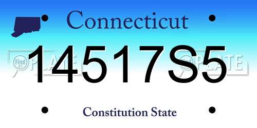 14517S5 Connecticut License Plate