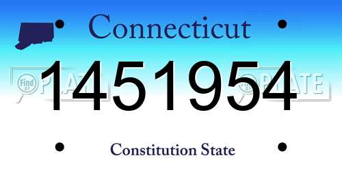 1451954 Connecticut License Plate
